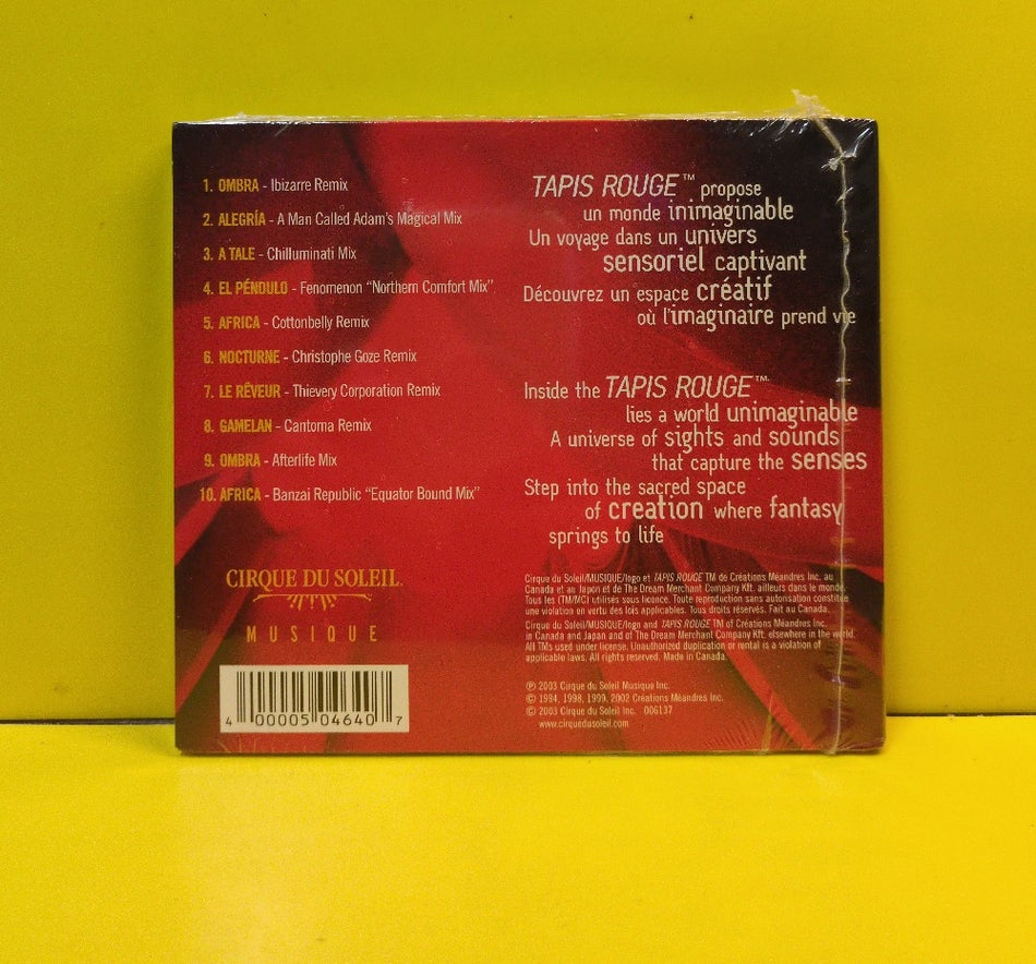 Cirque Du Soleil - Tapis Rouge: Solarium - 2003 - New - Sealed - CDs - Digipak - Canadian Import