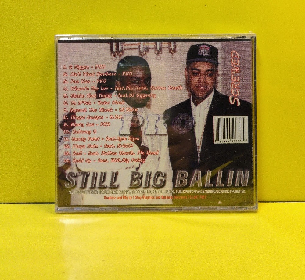 P.K.O. - Still Big Ballin' - 2002 - BBR - 004-Screwed - New - Sealed - CDs