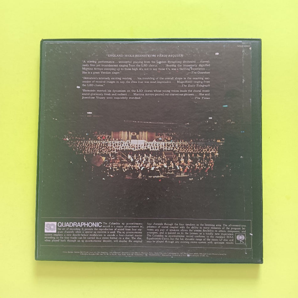 Leonard Bernstein  - Verdi: Reqiuem 2LP Box Set QUAD - 1972 - M2Q 30060 - Used - VG++ - Vinyl