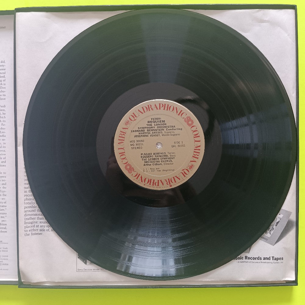 Leonard Bernstein  - Verdi: Reqiuem 2LP Box Set QUAD - 1972 - M2Q 30060 - Used - VG++ - Vinyl