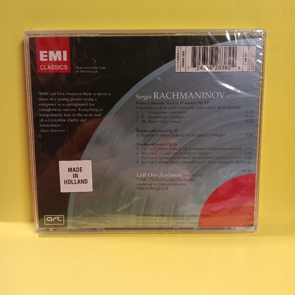 Leif Ove Andsnes - Rachmaninoff: Piano Concerto No. 3 / 5 Ètudes-tableaux - 2004 - 7243 5 62838 2 4 - New - Sealed - CDs