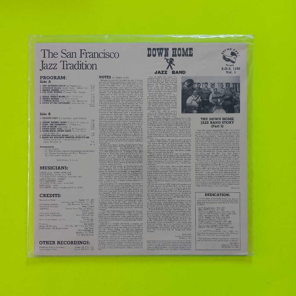 Down Home Jazz Band - Vol. 3 San Francisco Jazz Tradition - 1990 - SOS 1199 - New - Sealed - Vinyl