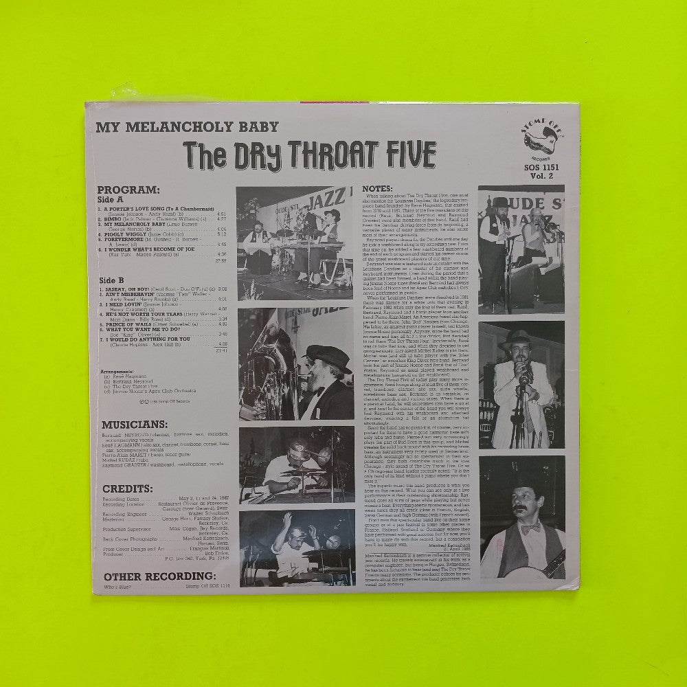 The Dry Throat Five - My Melancholy Baby - 1988 - SOS 1151 - New - Sealed - Vinyl
