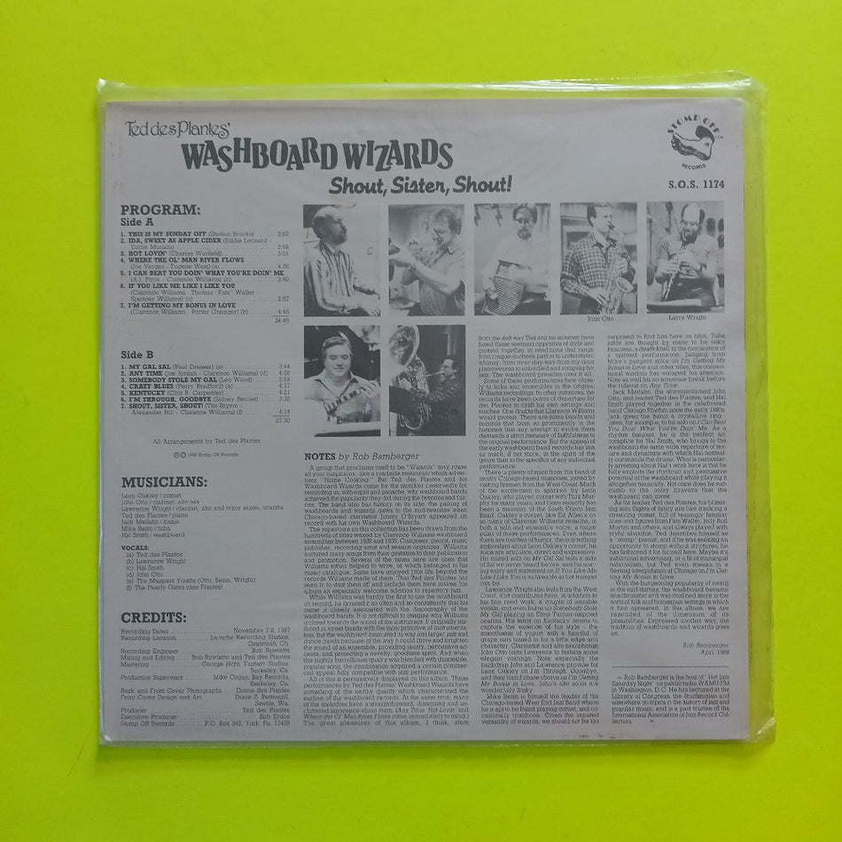 Teddy Des Plantes' Washboard Wizards - Shout Sister Shout! - 1988 - SOS 1174 - New - Sealed - Vinyl