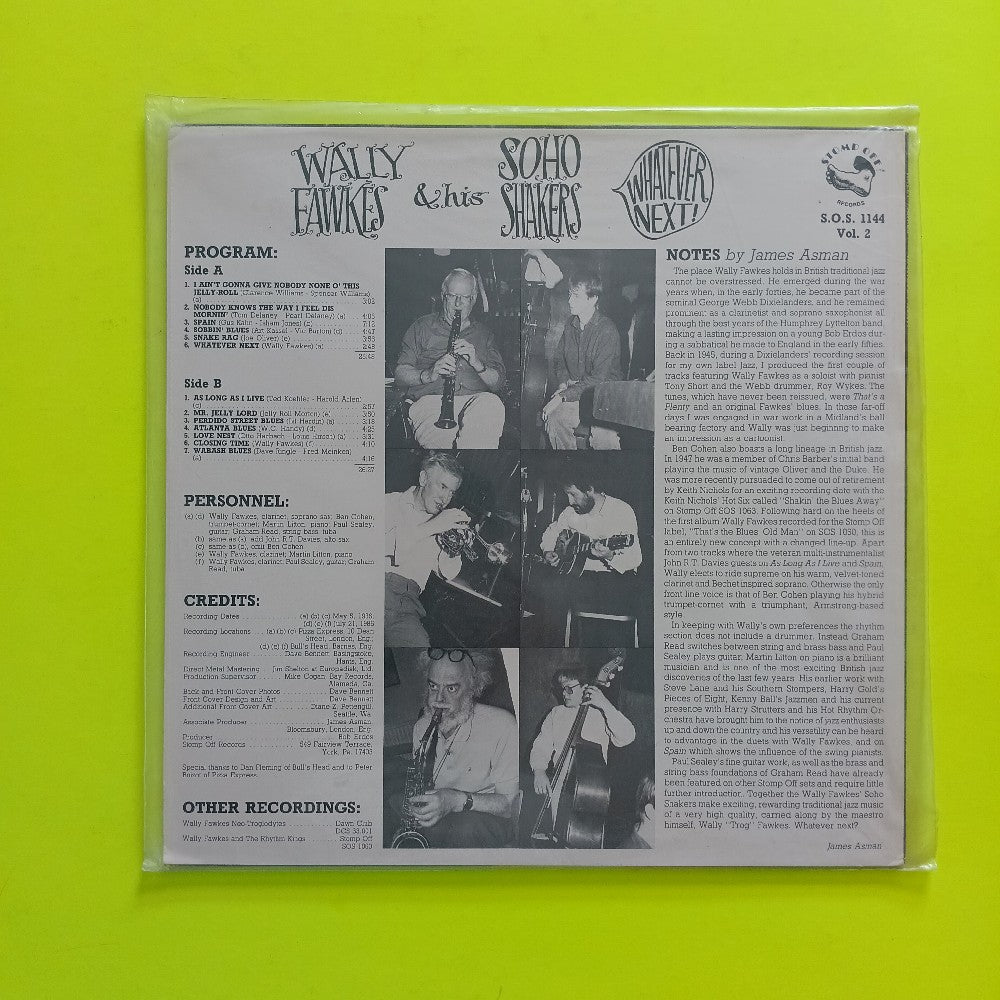 Wally Fawkes & His Soho Shakers  - Whatever Next - 1987 - SOS 1144 - New - Sealed - Vinyl