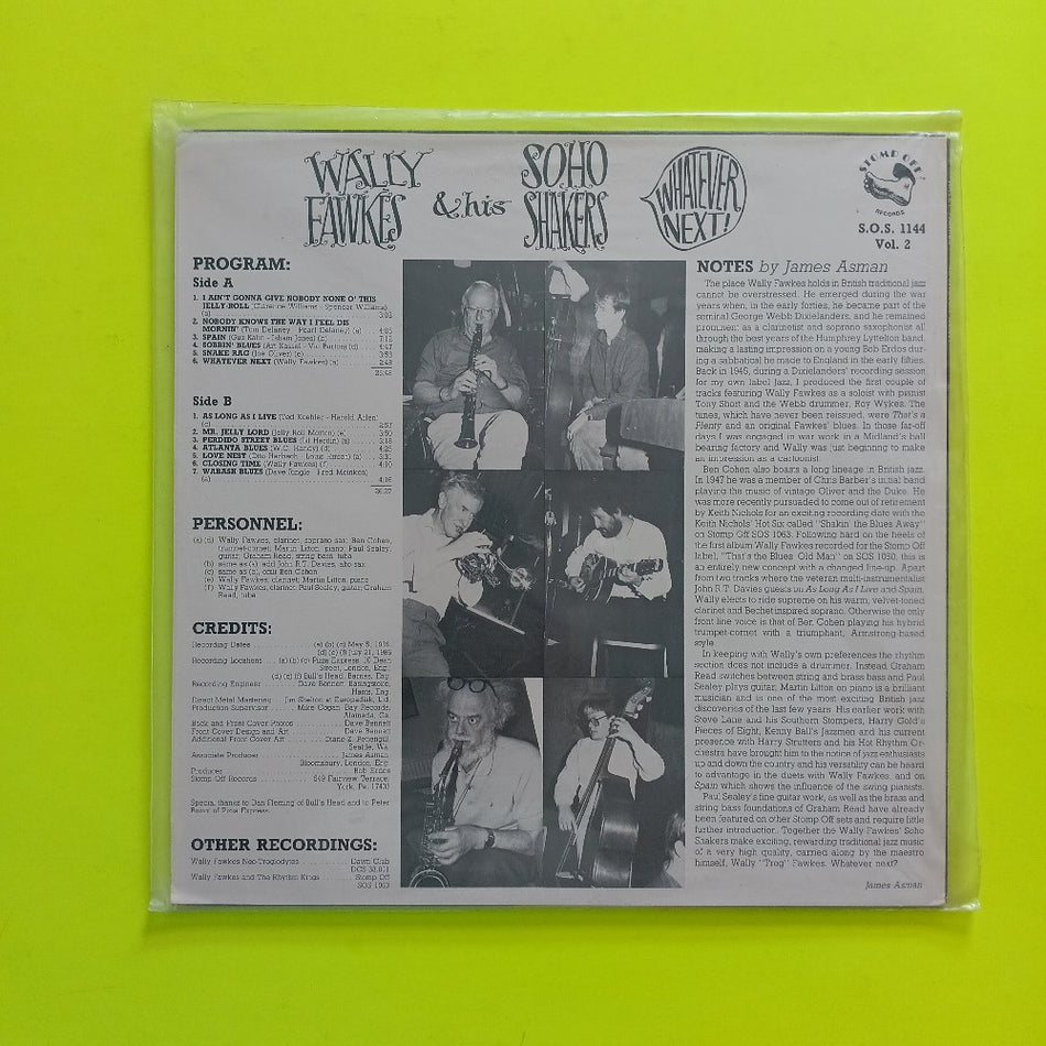 Wally Fawkes & His Soho Shakers  - Whatever Next - 1987 - SOS 1144 - New - Sealed - Vinyl