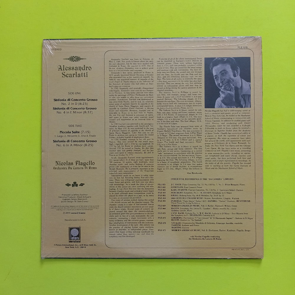 Alessandro Scarlatti / Nicholas Flagello - Sinfonia Di Concerto Grosso / Piccola Suite - 1977 - PLE 079 - New - Sealed - Vinyl