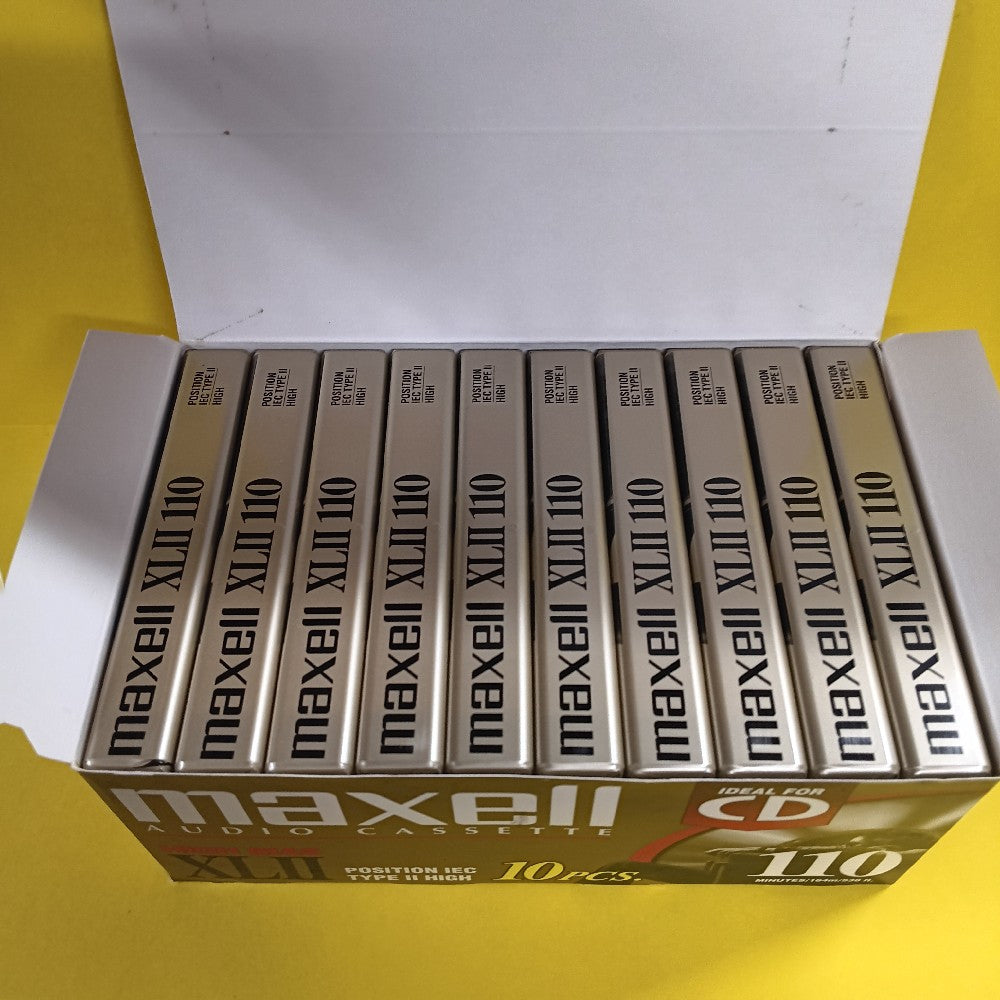 Box Of 10x Maxell XLII 110 Cassette Tapes New - Blank Media