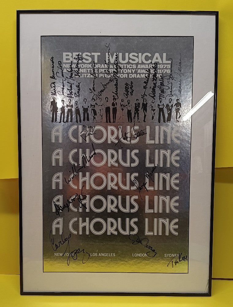 A Chorus Line CAST SIGNED Best Musical 1975 Framed Poster - 1975 - Used - Art