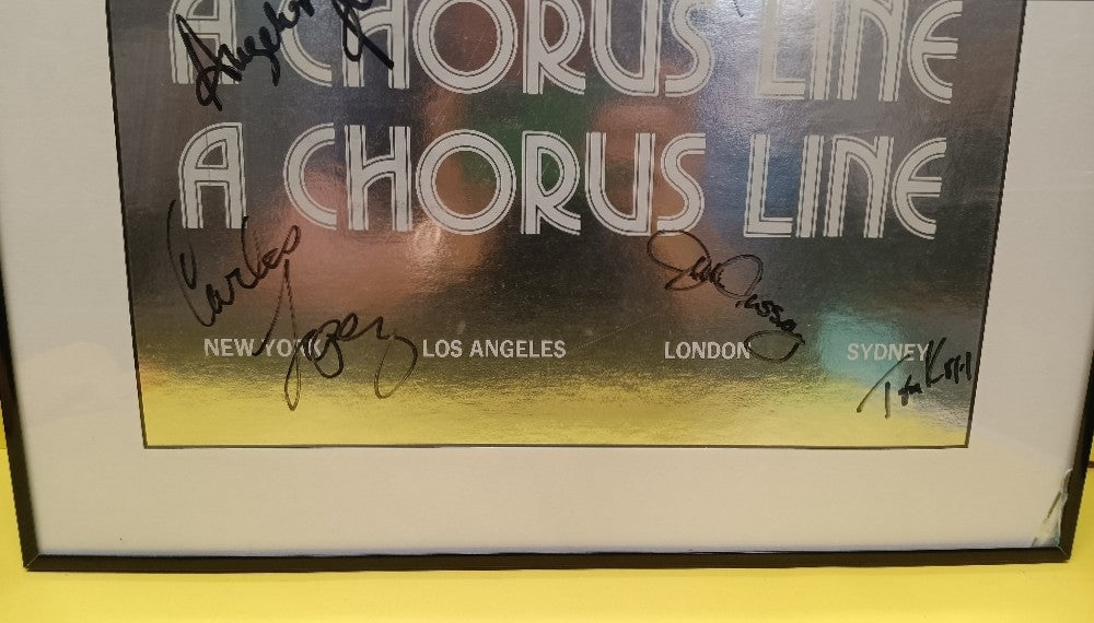 A Chorus Line CAST SIGNED Best Musical 1975 Framed Poster - 1975 - Used - Art