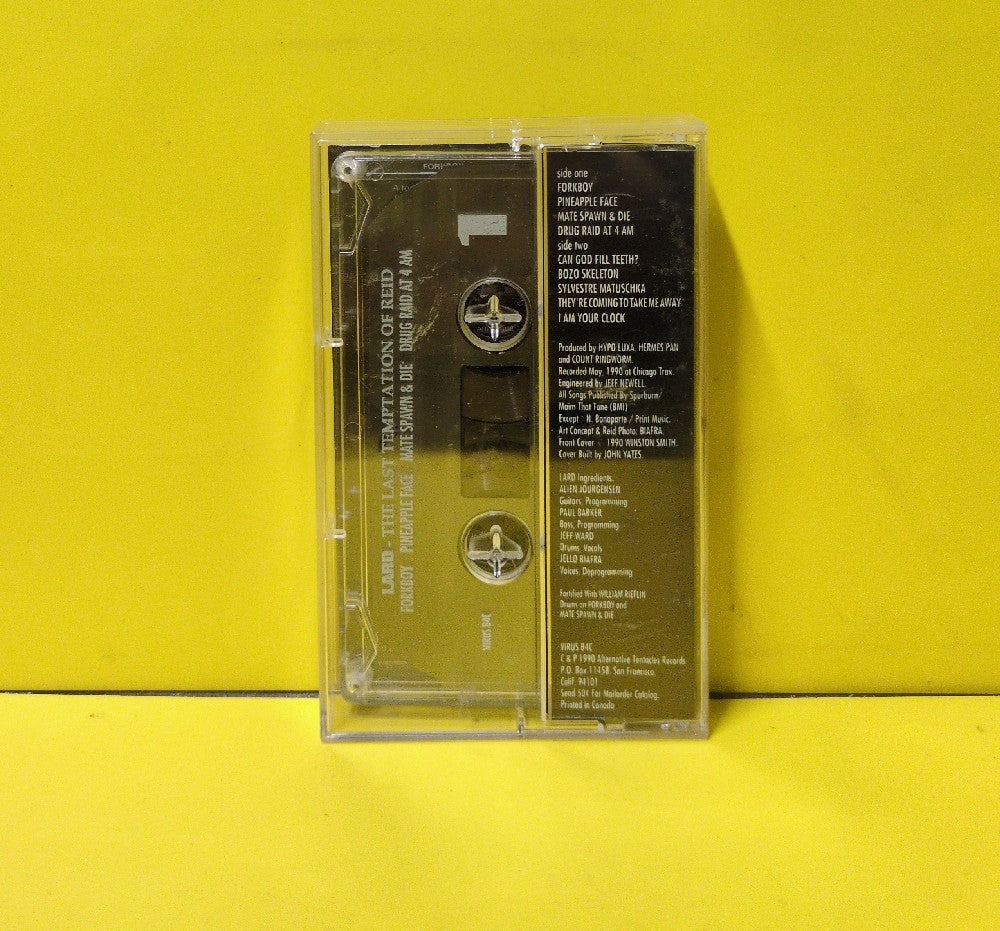 Lard - The Last Temptation Of Reid - 1990 - VIRUS 84C - Used - EX - Cassettes - Clear Tape Shell