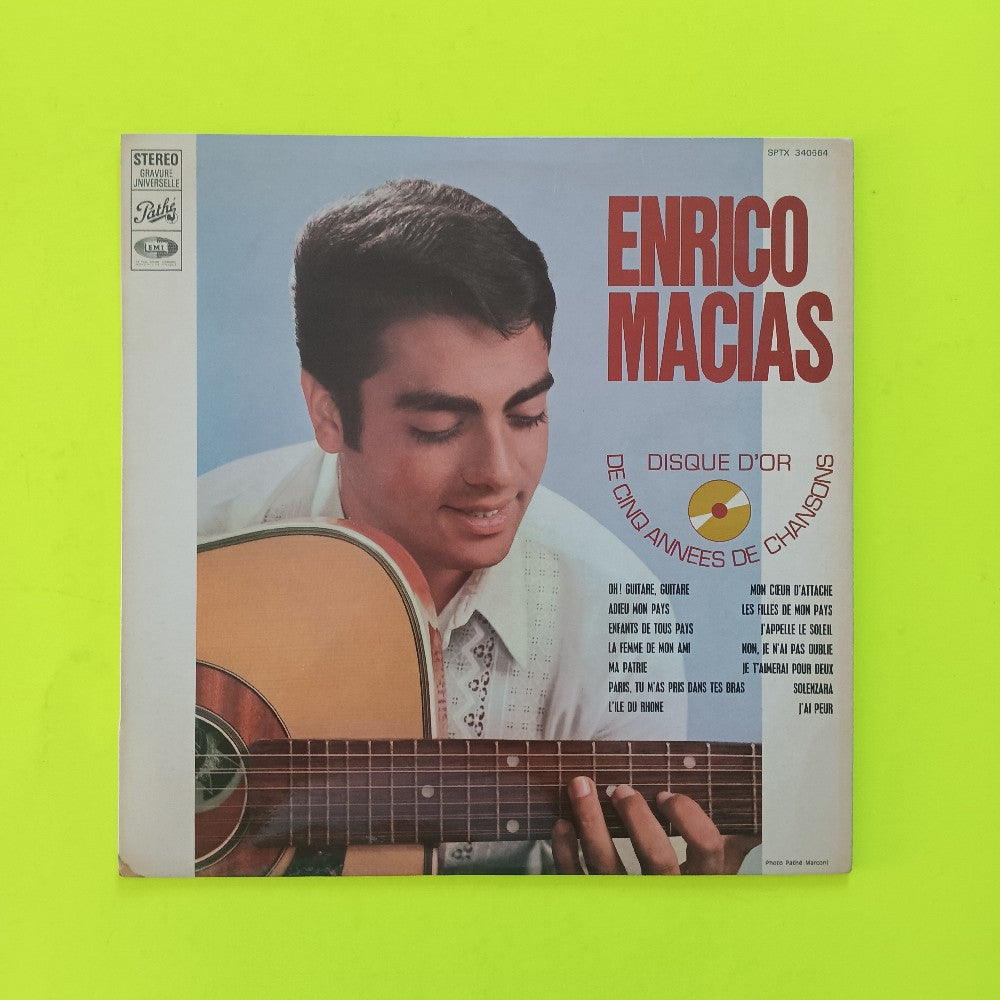 Enrico Macias - Disque D'Or De 5 Annees De Chansons FRANCE - SPTX340664 - Used - EX - Vinyl