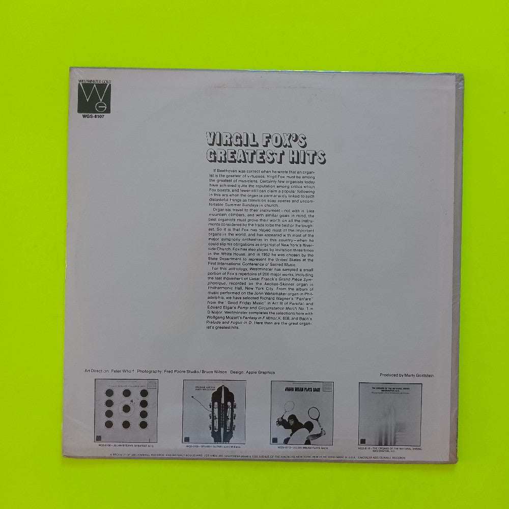 Virgil Fox - Virgil Fox's Greatest Hits - 1970 - WHS 8107 - New - Sealed - Vinyl