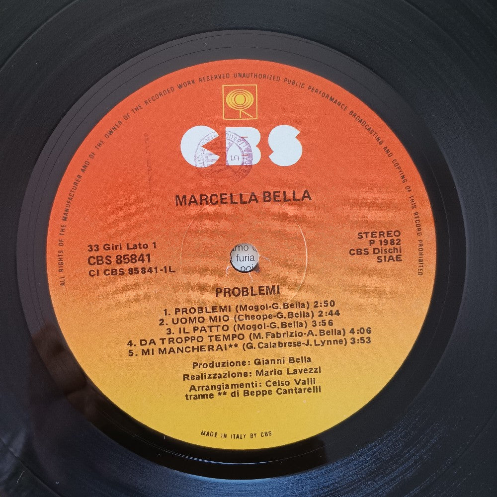Marcella Bella - Problemi ITALY - 1982 - CBS 85841 - Used - EX - Vinyl
