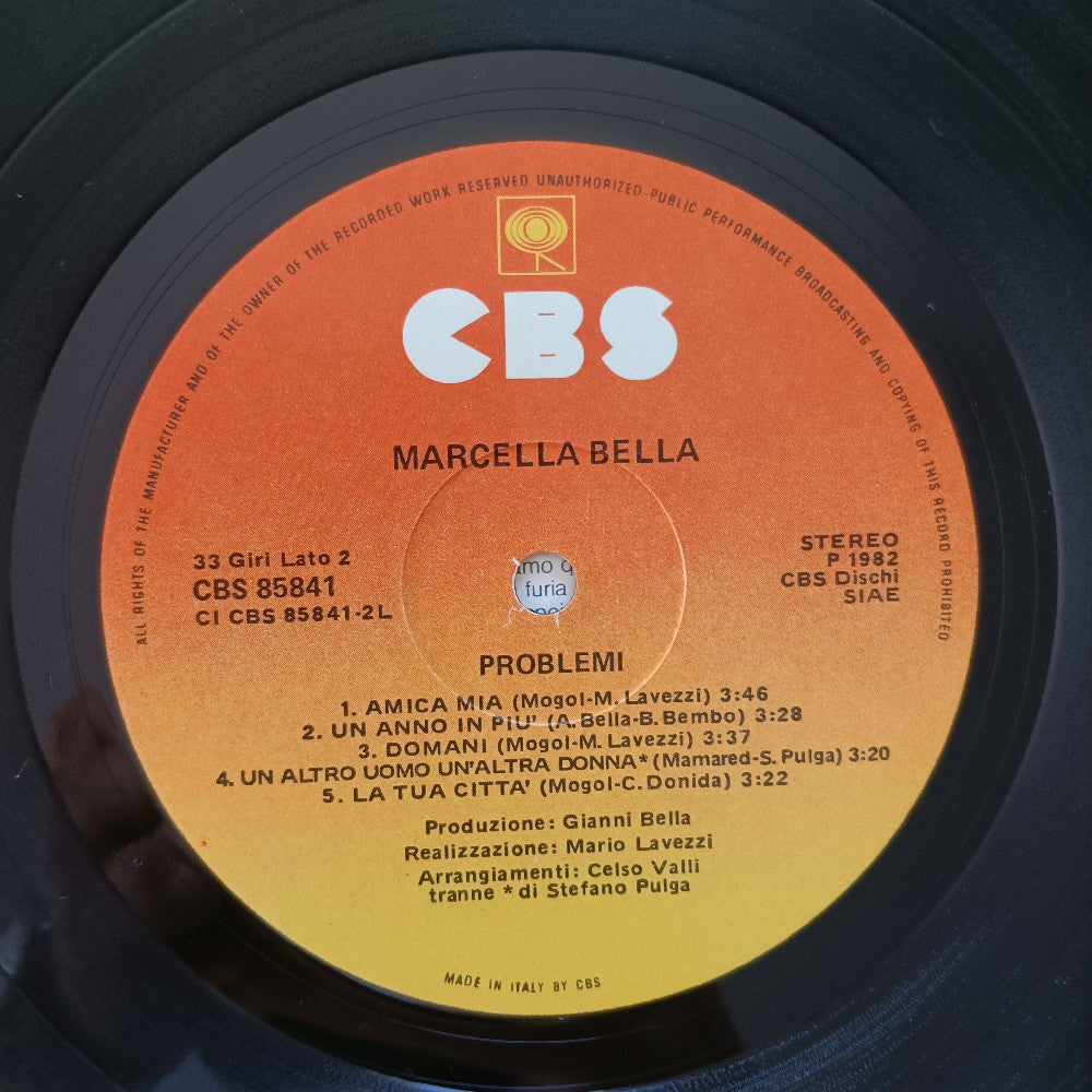 Marcella Bella - Problemi ITALY - 1982 - CBS 85841 - Used - EX - Vinyl