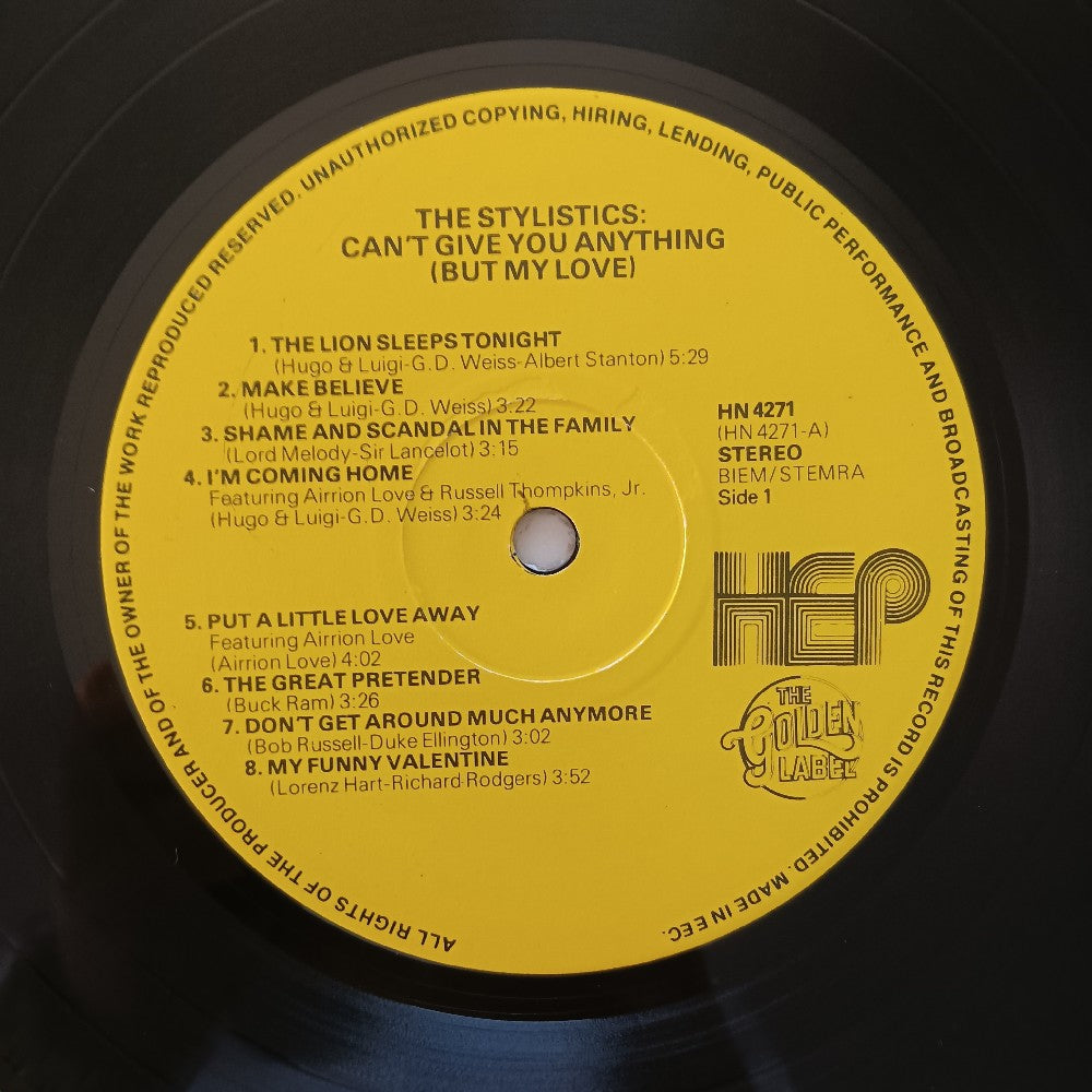 Stylistics - Can't Give You Anything HOLLAND  - 1981 - HN 4271 - Used - EX - Vinyl