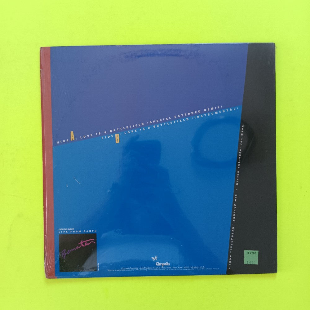 Benatar - Love Is A Battlefield Extended Remix 12" SHRINK - 1983 - 4V9 42734 - Used - VG++ - Vinyl
