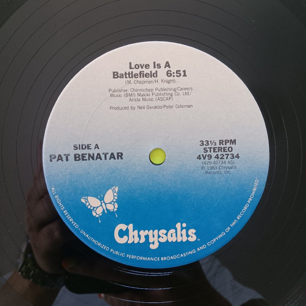 Benatar - Love Is A Battlefield Extended Remix 12" SHRINK - 1983 - 4V9 42734 - Used - VG++ - Vinyl