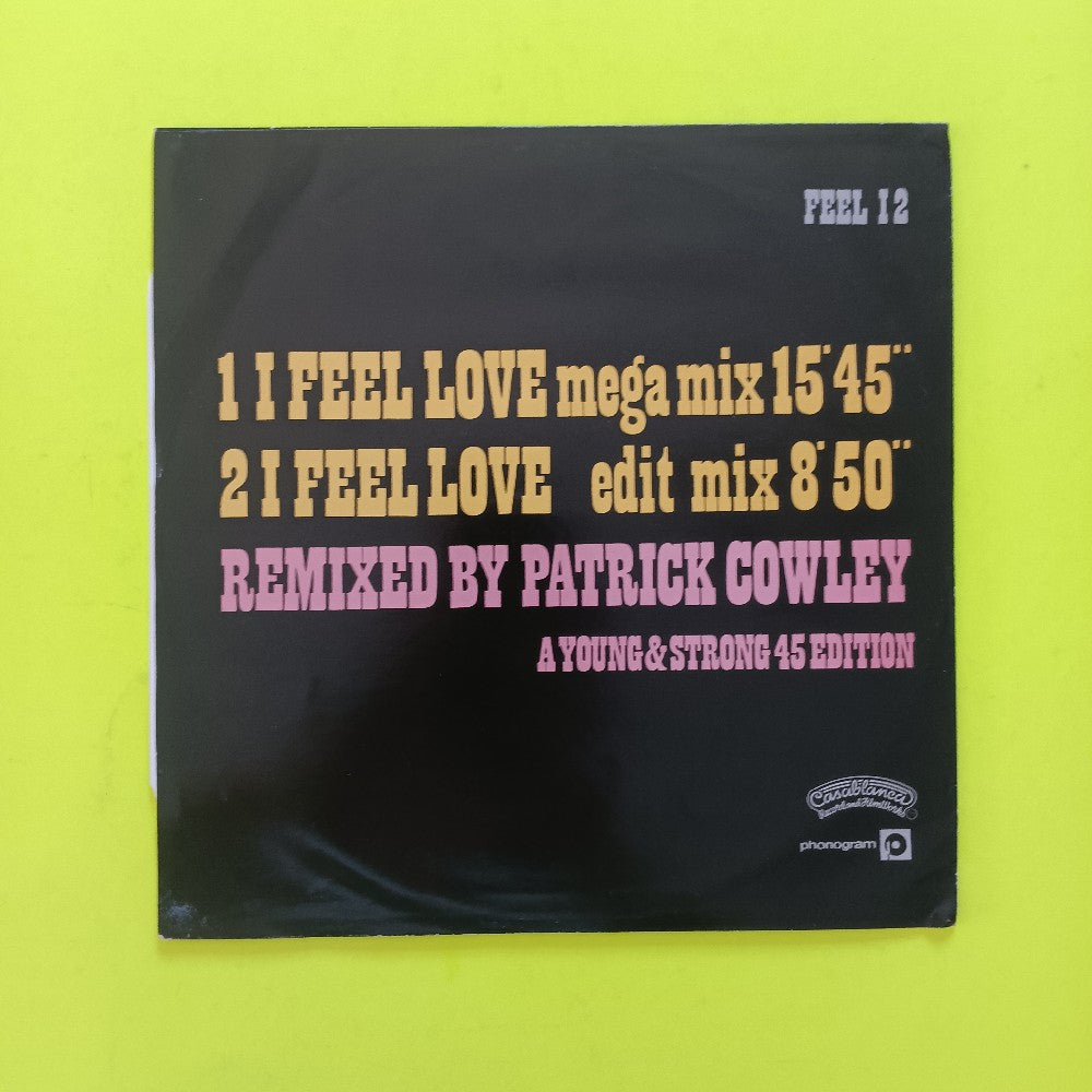 Donna Summer - I Feel Love Patrick Crowley Remix UK 12" - 1982 - FEEL12 - Used - VG+ - Vinyl