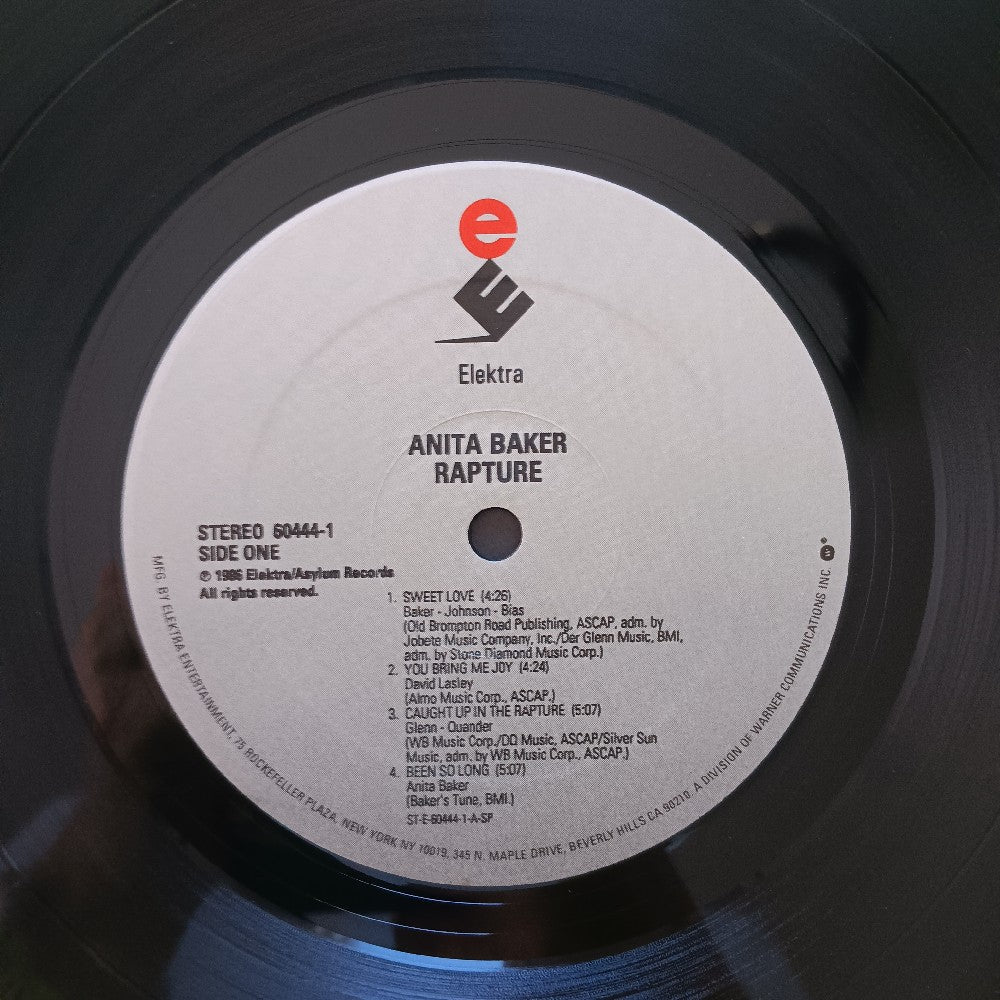 Anita Baker - Rapture CLUB SHRINK & HYPE - 1989 - 9 E1 60444-1 - Used - VG++ - Vinyl