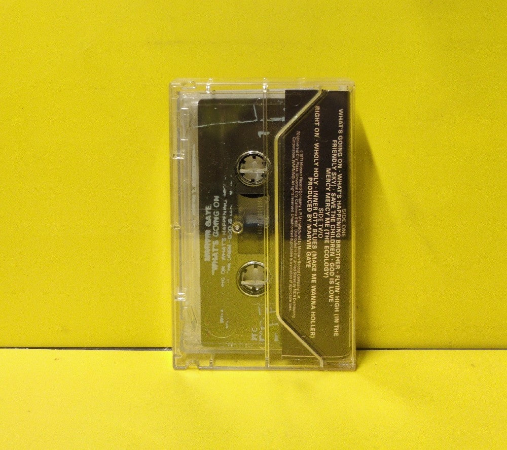 Marvin Gaye - What's Going On - MOTC-5339 - Used - EX - Cassettes - Reissue - Clear Tape Shell With Crooked Text