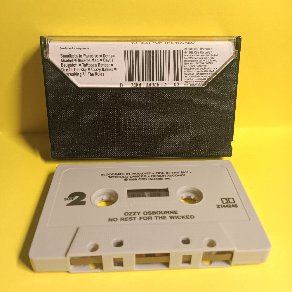 Ozzy Osbourne - No Rest For The Wicked - 1988 - PZT 44245 - Used - EX - Cassettes