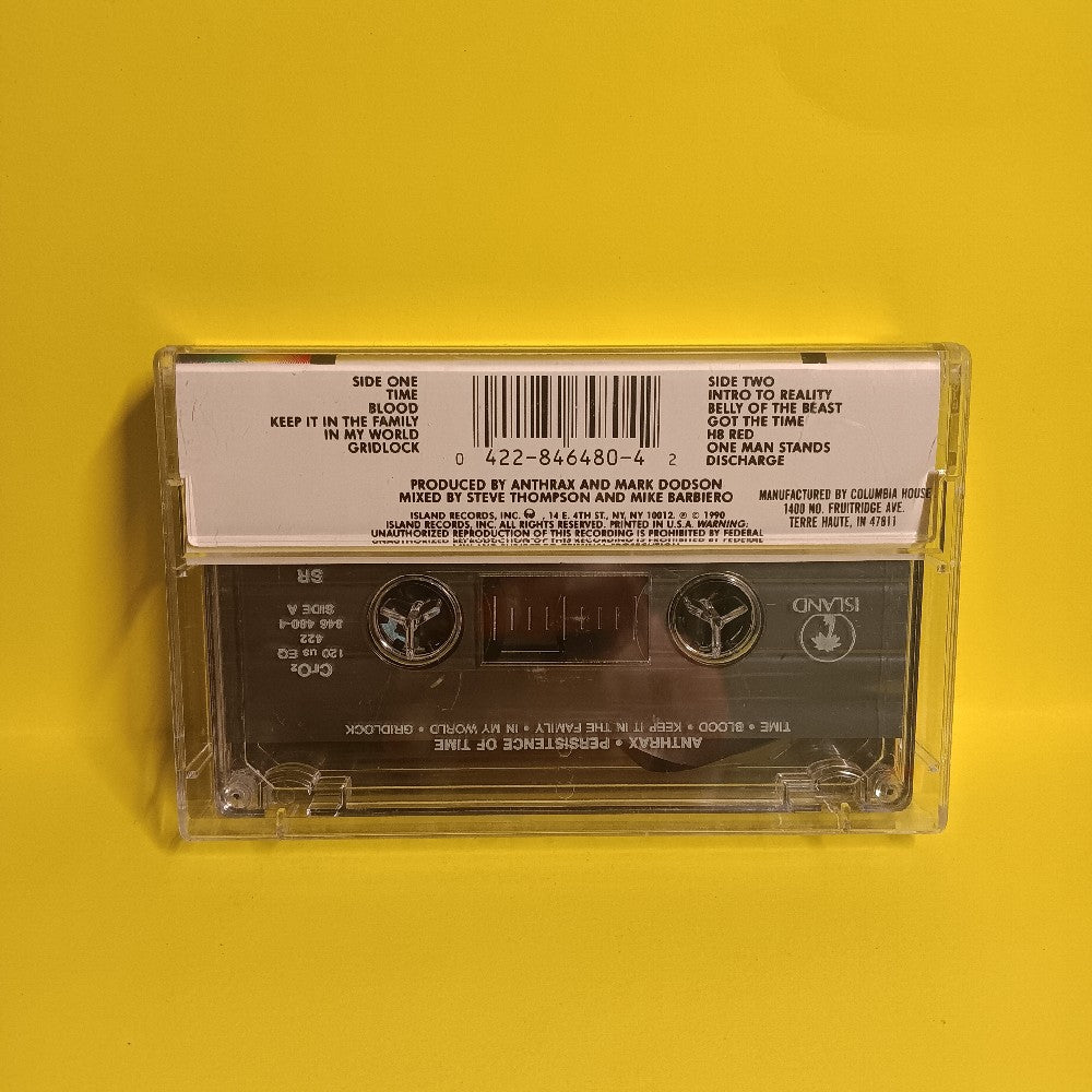 Anthrax - Persistence Of Time CLUB EDITION - 1990 - I4 46480 - Used - EX - Cassettes