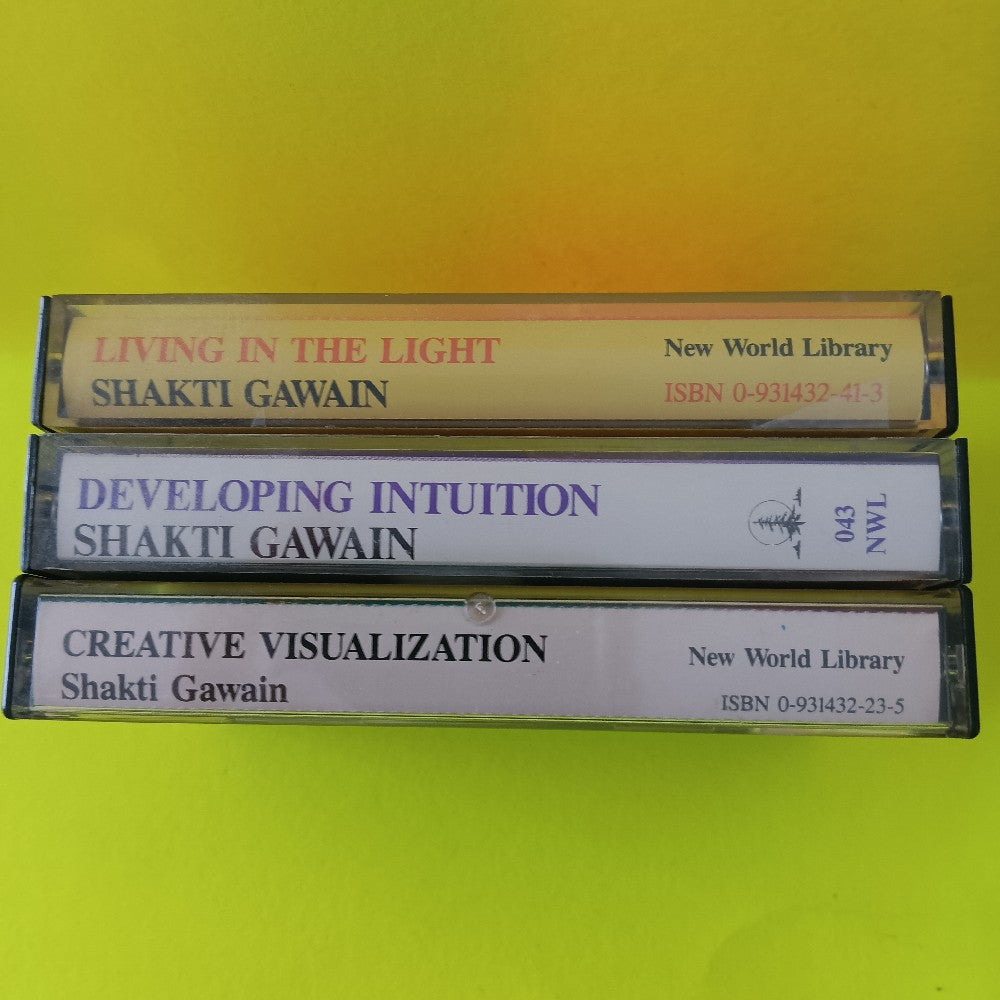 Lot Of 3x Tapes Shakti Gawain - Living In The Light / Developing Intuition / Creative Visualization - Used - EX - Cassettes