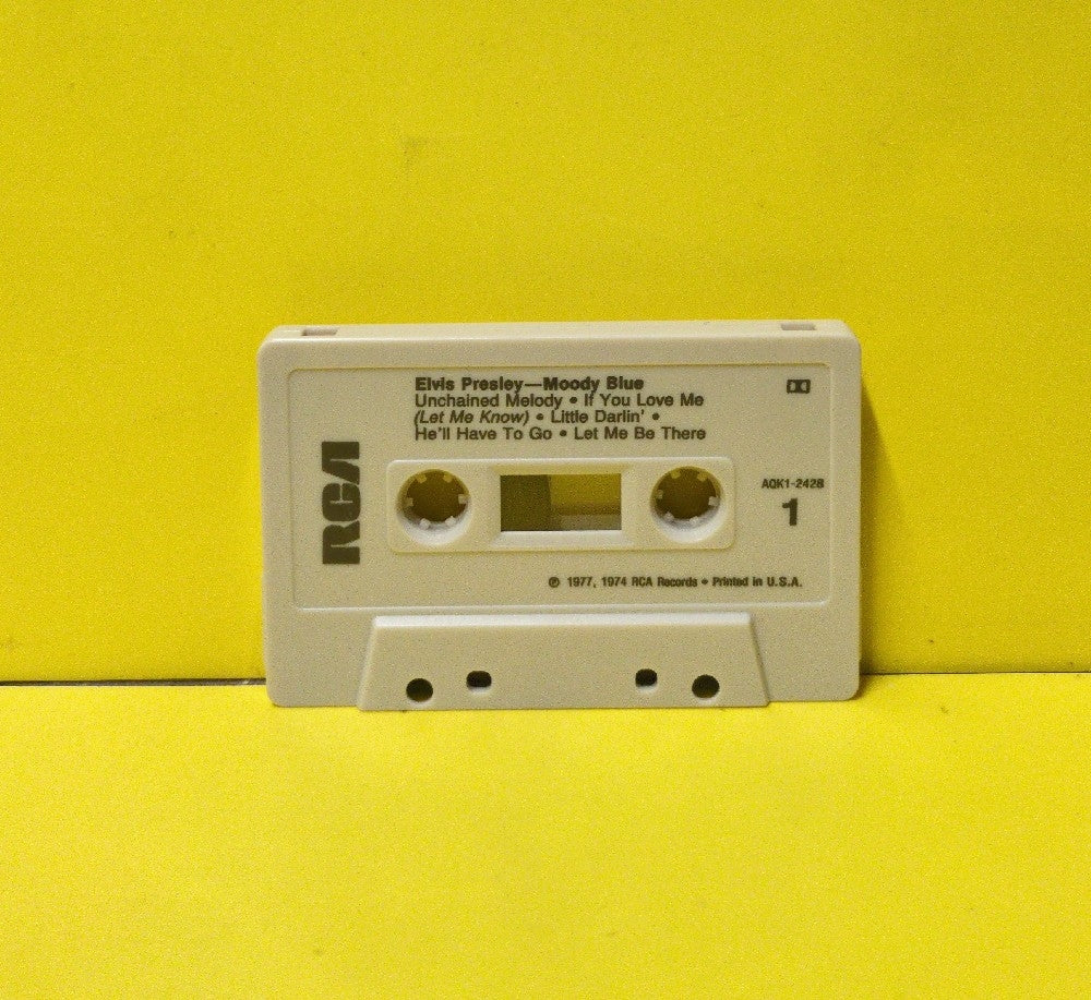 Elvis Presley - Moody Blue - AQK1-2428 - Used - EX - Cassettes - Reissue - Beige Tape Shell