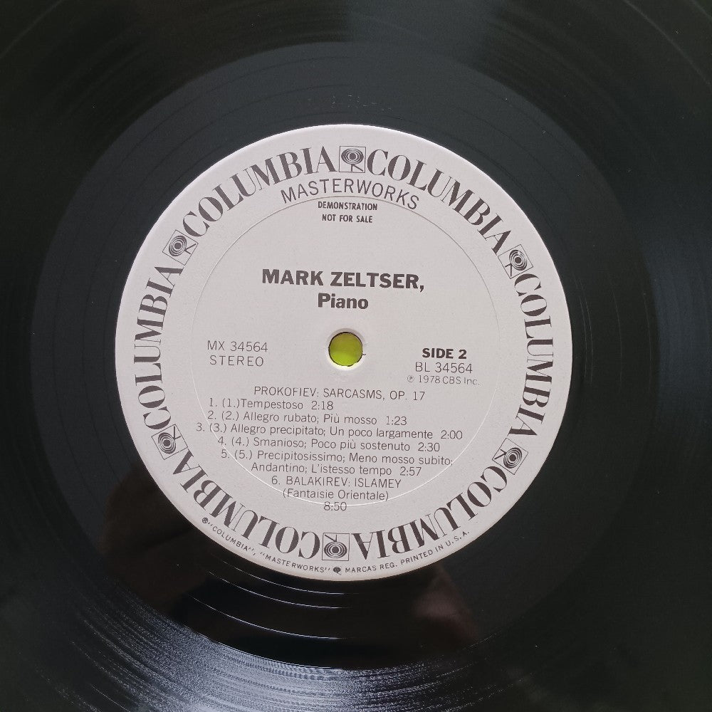 Mark Zeltser - Prokofiev Piano Sonata No 8 / Balakirev Islamey PROMO - 1978 - MX 34564 - Used - EX - Vinyl