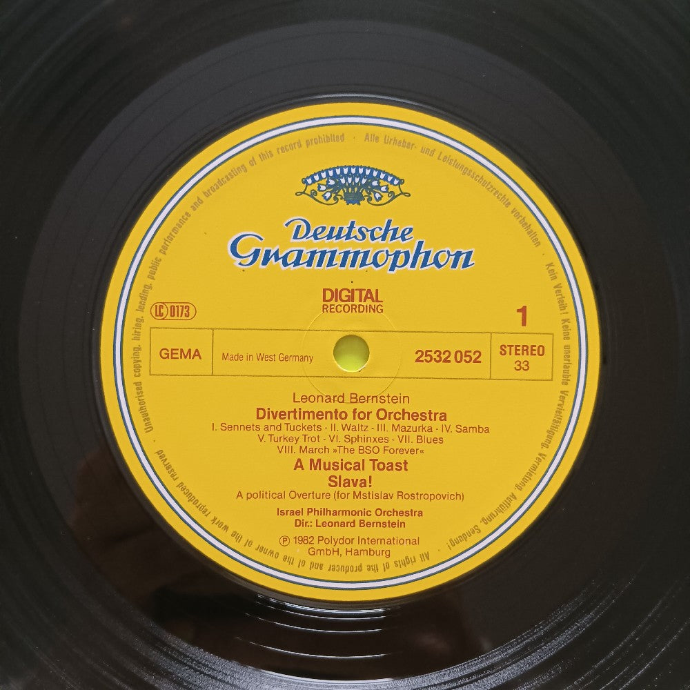 Leonard Bernstein - Divertimento A Musical Toast GERMANY - 1982 - 2532 052 - Used - EX - Vinyl