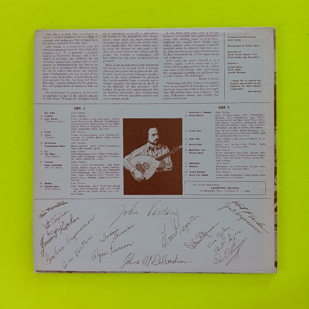 John Vartan - The Armenian - 1973 - ANI 2127 - Used - VG++ - Vinyl