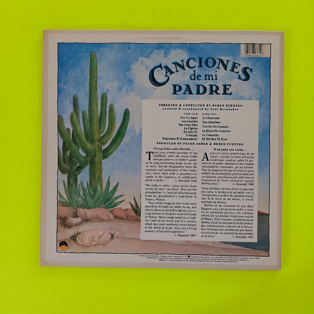 Linda Ronstadt - Canciones De Mi Padre - 1987 - 9 60765-1 - Used - VG++ - Vinyl