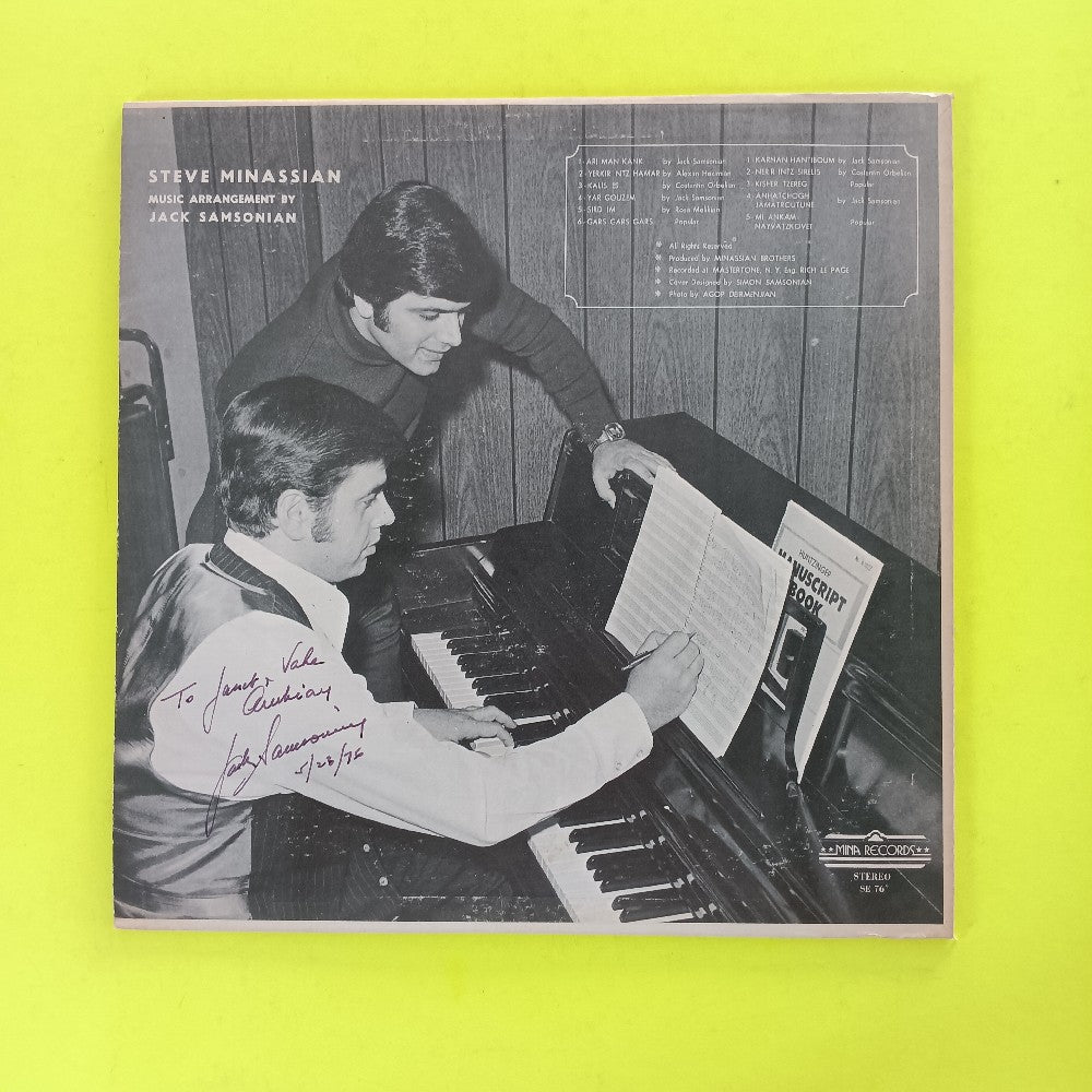 Steve Minassian - Come On Man! Jack Samsonian AUTOGRAPHED - 1976 - SE 76 - Used - VG++ - Vinyl