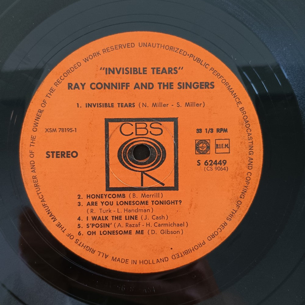 Ray Conniff & The Singers  - Invisible Tears HOLLAND - 1964 - S 62449 - Used - VG++ - Vinyl