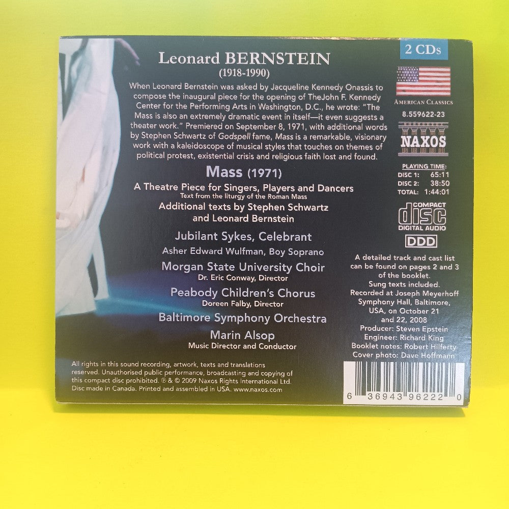 Jubilant Sykes Marin Alsop - Bernstein: Mass 2 CD GERMANY - 2009 - 8.559622-23 - Used - EX - CDs