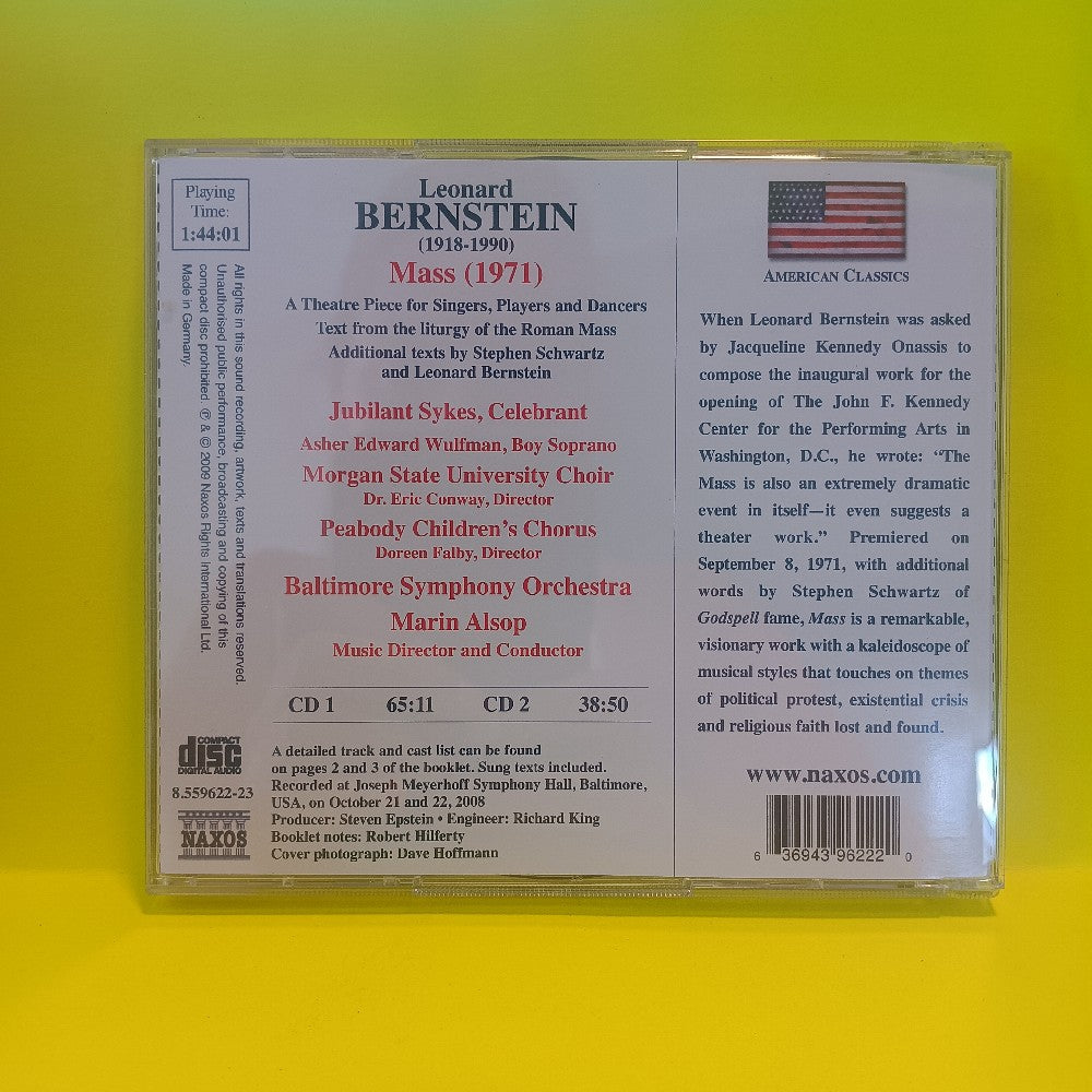 Jubilant Sykes Marin Alsop - Bernstein: Mass 2 CD GERMANY - 2009 - 8.559622-23 - Used - EX - CDs