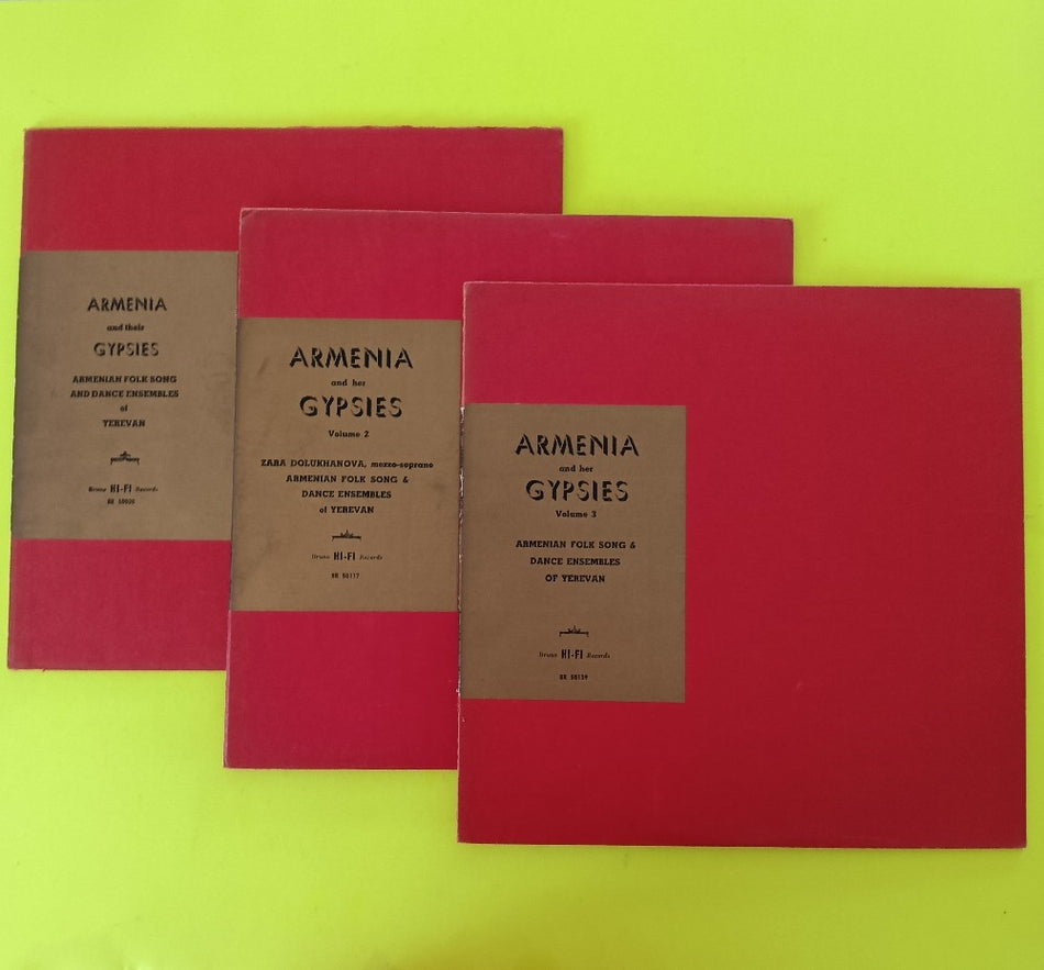Lot Of 3x LPs Armenia & Their Gypsies Folk Song And Dance Ensembles Of Yerevan Vol 1-3 VG+ - Vinyl