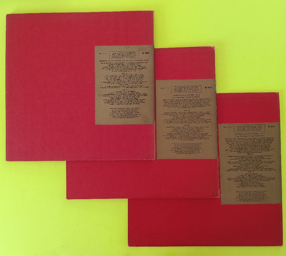 Lot Of 3x LPs Armenia & Their Gypsies Folk Song And Dance Ensembles Of Yerevan Vol 1-3 VG+ - Vinyl