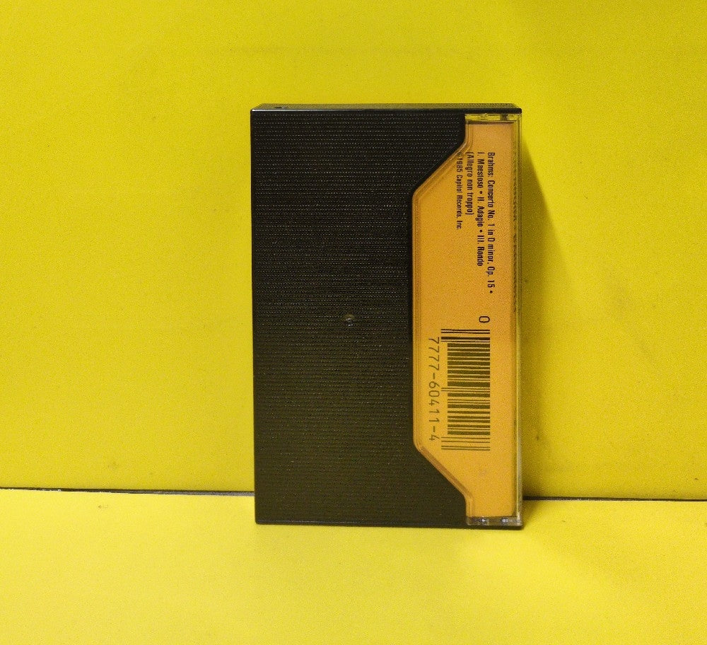 Brahms - Daniel Barenboim, Sir John Barbirolli, New Philharmonia Orchestra - Piano Concerto No. 1 In D Minor - 1985 - 4XG-60411 - Used - EX - Cassettes - Yellow Tape Shell