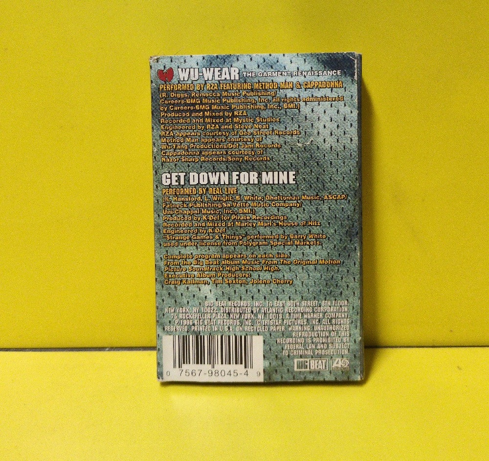 RZA, Real Live - Wu-Wear: The Garment Renaissance / Get Down For Mine - 1996 - 4-98045 - Used - EX - Cassettes - Cassette Single - Cardboard Sleeve - Black Tape Shell
