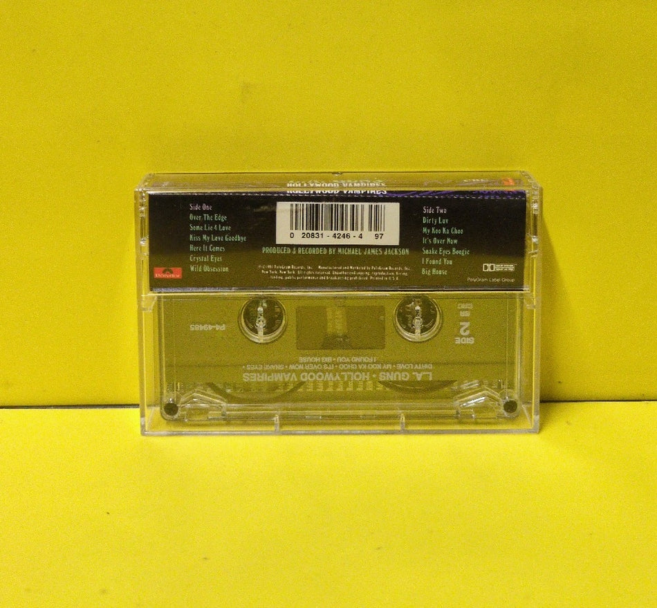 L.A. Guns - Hollywood Vampires - 1991 - P4 49485 - Used - EX - Cassettes - CRC Club Edition - Clear Tape Shell