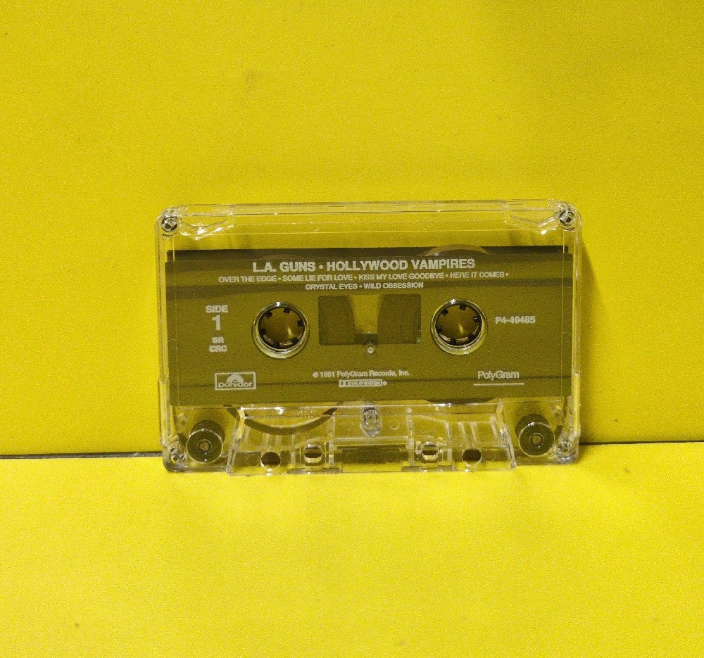 L.A. Guns - Hollywood Vampires - 1991 - P4 49485 - Used - EX - Cassettes - CRC Club Edition - Clear Tape Shell