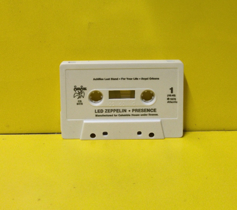Led Zeppelin - Presence - 1976 - CS 8416 - Used - EX - Cassettes - Columbia House Club Edition - White Tape Shell