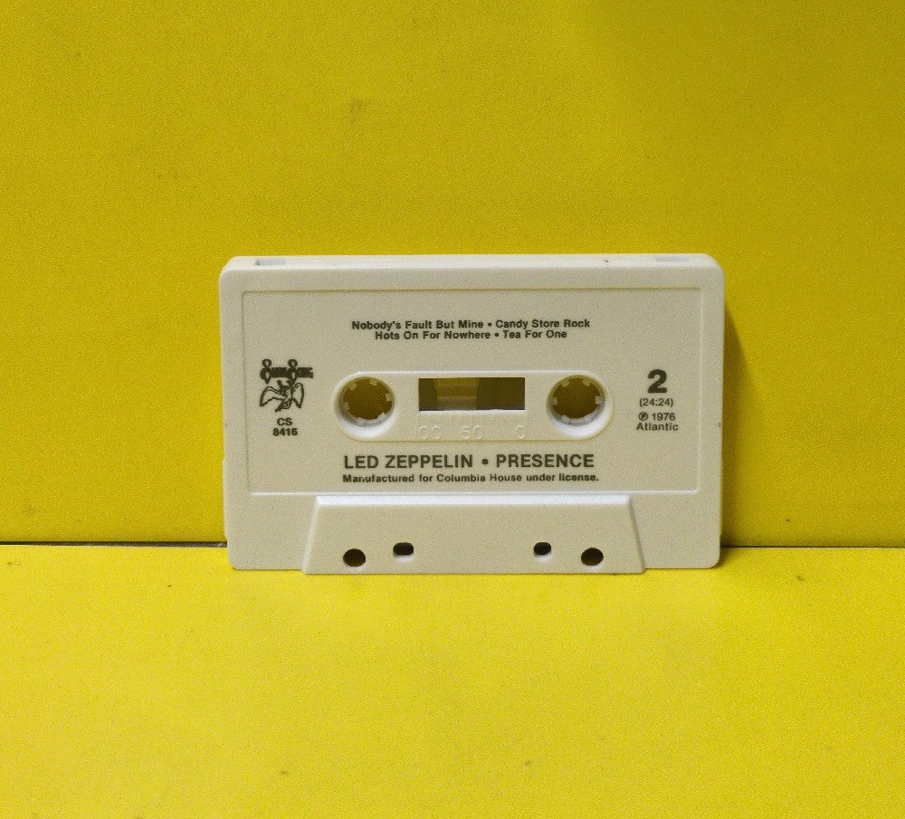 Led Zeppelin - Presence - 1976 - CS 8416 - Used - EX - Cassettes - Columbia House Club Edition - White Tape Shell