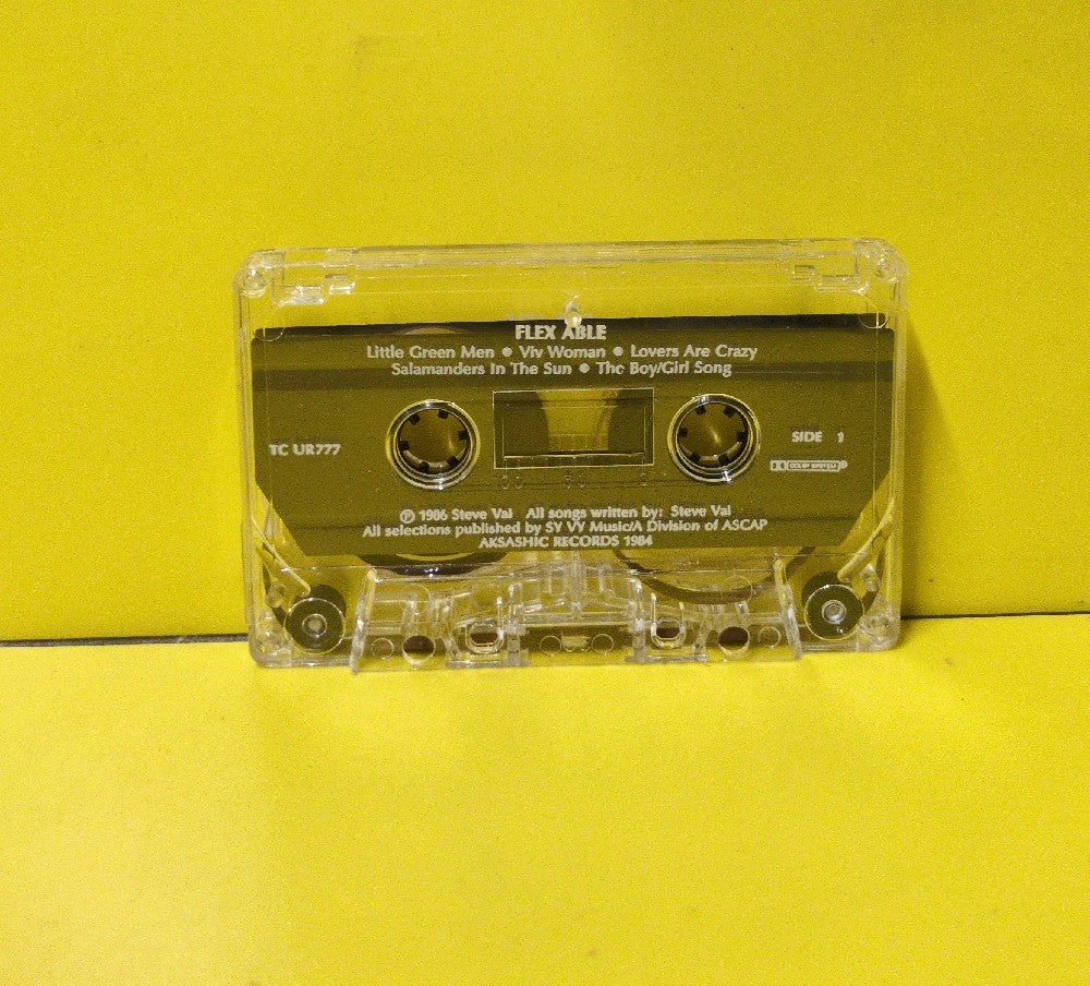 Steve Vai - Flex-Able - 1986 - URCT 777 - Used - EX - Cassettes - Reissue - Clear Tape Shell