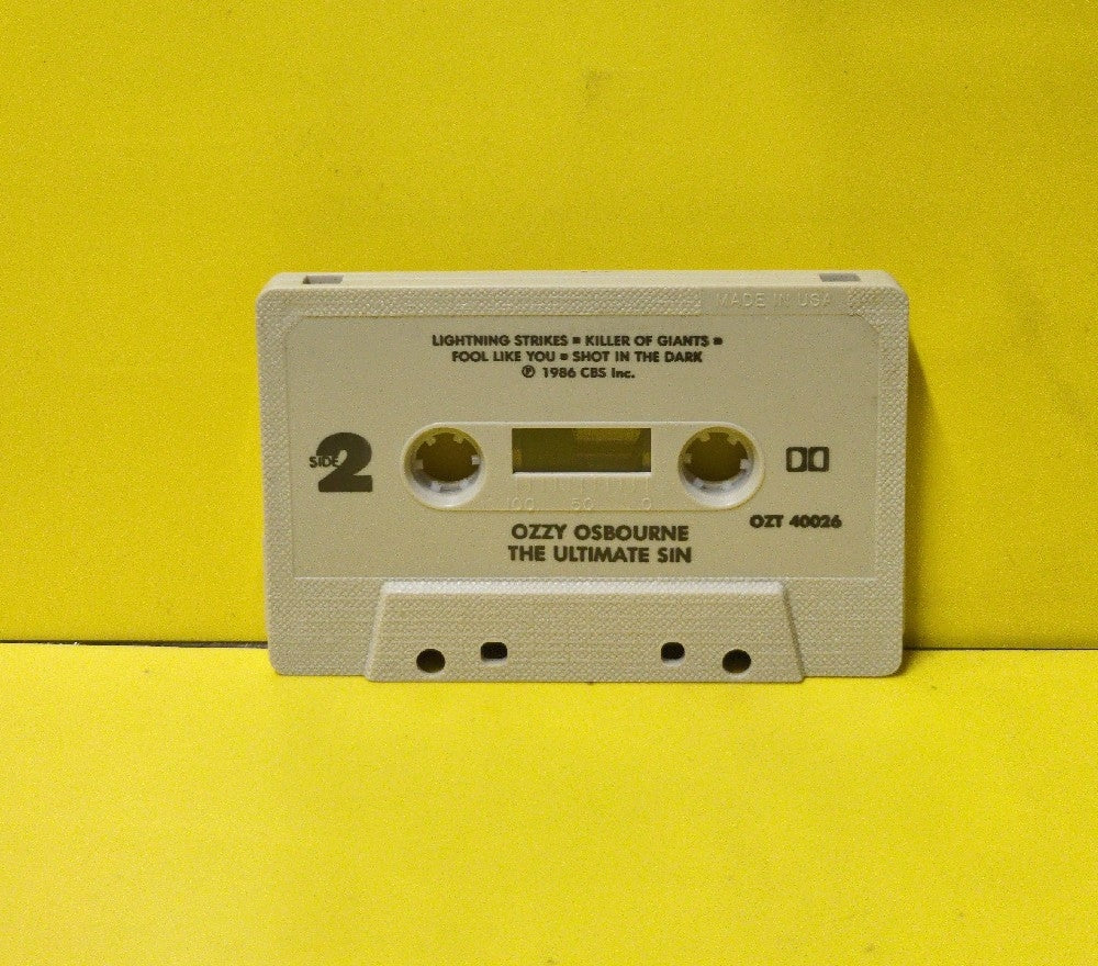 Ozzy Osbourne - The Ultimate Sin - 1986 - OZT 40026 - Used - EX - Cassettes - Black Back Case - Textured Beige Tape Shell