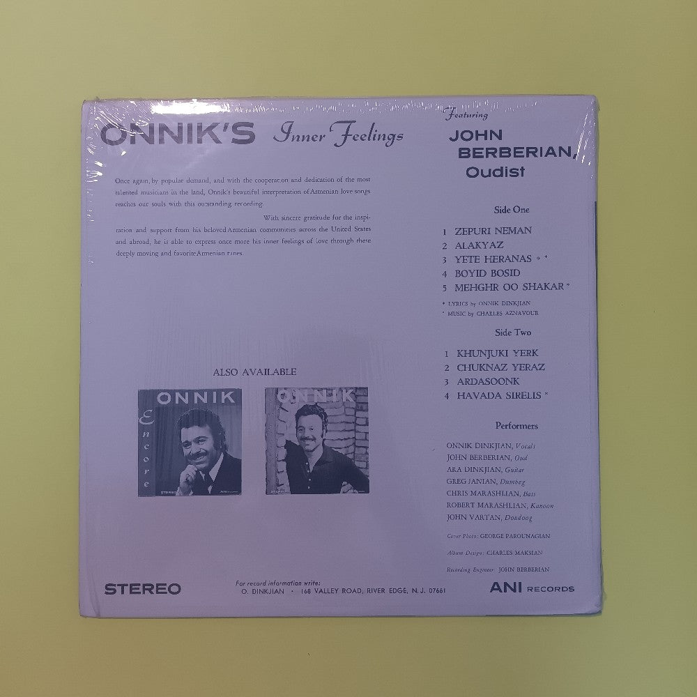 Onnik Dinkjian - Inner Feelings Of Onnik - 1976 - Used - VG++ - Vinyl