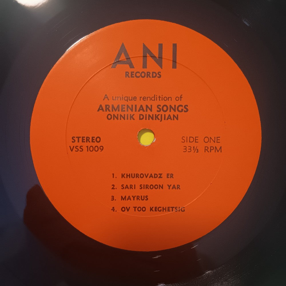 Onnik Dinkjian - A Unique Rendition Of Armenian Songs - 1972 - Used - VG++ - Vinyl