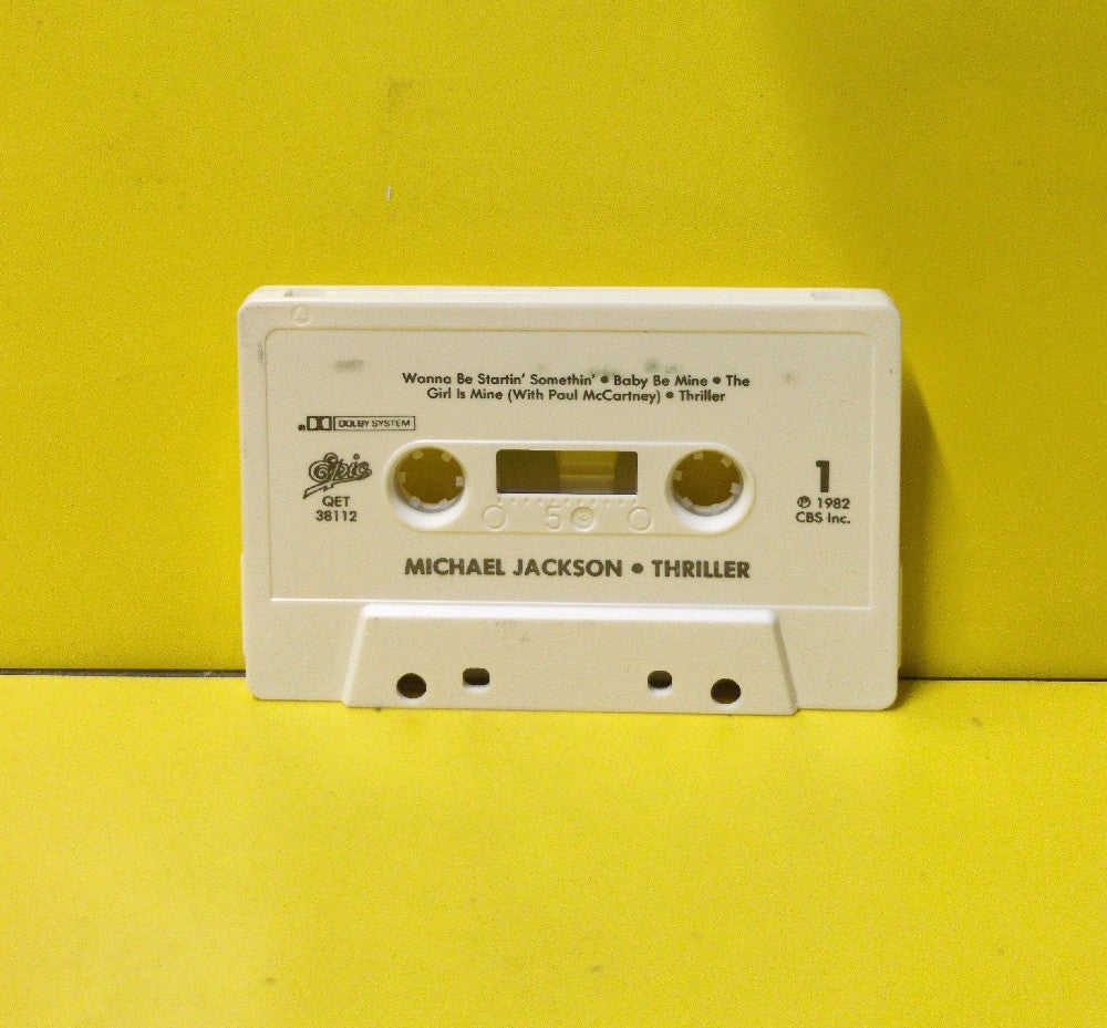 Michael Jackson - Thriller - 1982 - QET 38112 - Used - EX - Cassettes - Black Back Case - White Tape Shell - Large Side Numbers